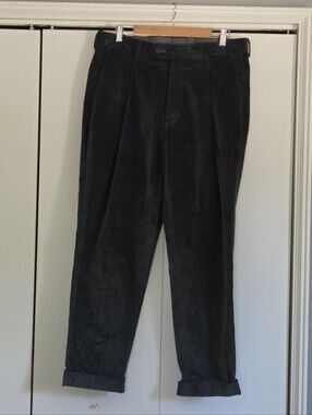Todd Snyder Black Corduroy Pleated Pants
